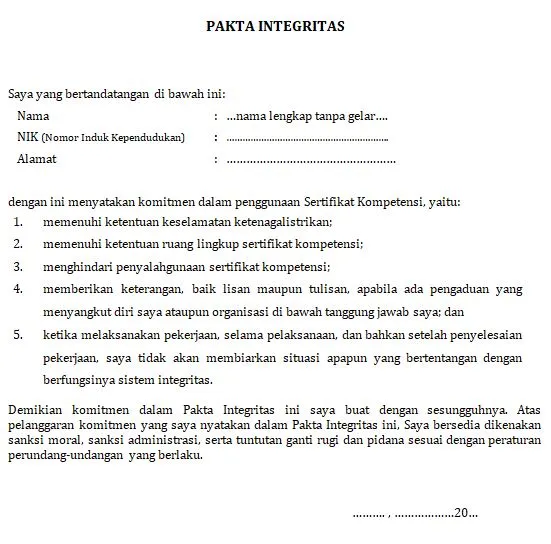 pakta integritas